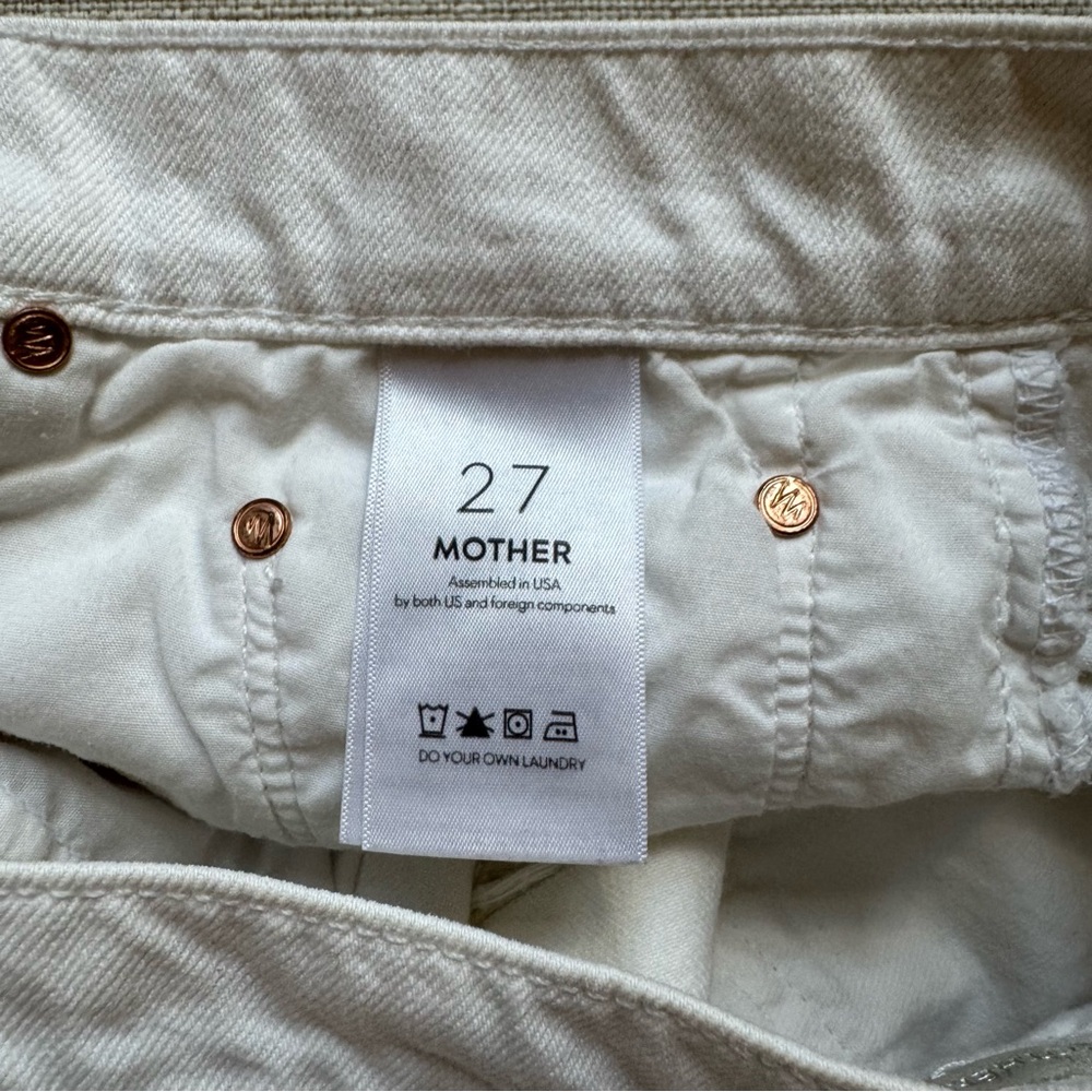 MOTHER White Distressed Jean Shorts - Picture 8 of 10
